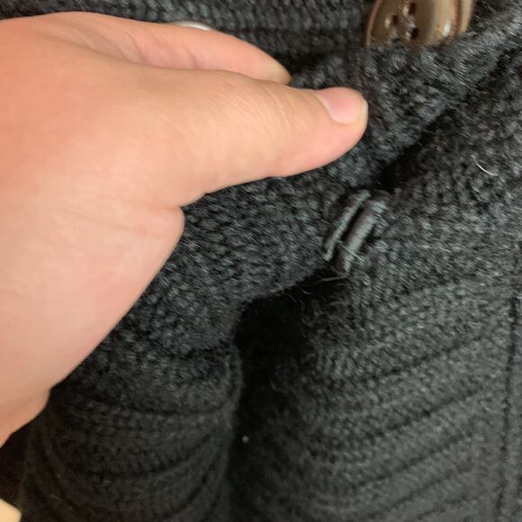 Soft Surroundings Black City Sweater Chunky Knit Cardigan Large L - Picture 4 of 7